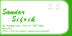 sandor sifrik business card